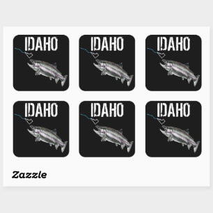 ADESIVO QUADRADO IDAHO STEELHEAD - AQUI PESCA PESCADA - IDAHO BRILH