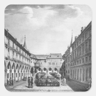 Adesivo Quadrado Ideia da jarda dos homens no Conciergerie