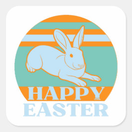 Adesivo Quadrado ideia de presente de coelhinho de Páscoa engraçado