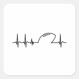 Adesivo Quadrado Ideia de Presente do Heartbeat da Equipe Americana