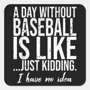 Adesivo Quadrado Ideia de presente esportivo divertida de beisebol