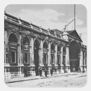 Adesivo Quadrado Ideia do mercado de carne de Smithfield, c.1905