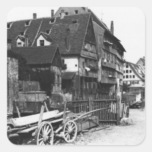 Adesivo Quadrado Ideia do quarto velho, Ulm, c.1910