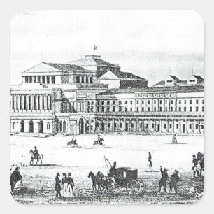 Adesivo Quadrado Ideia do teatro grande, Varsóvia