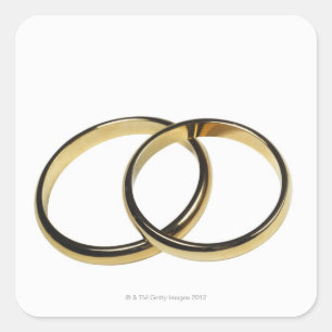 Adesivo Quadrado Ideia elevado das alianças de casamento