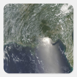 Adesivo Quadrado Ideia satélite de um derramar de óleo