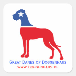 Adesivo Quadrado identidade de criador de Dogue Alemão