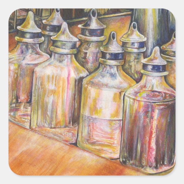 Adesivo Quadrado Ideografia da luz Ouro (Frente)