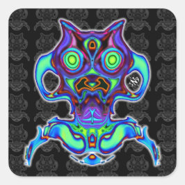 Adesivo Quadrado Idiol espacial antigo colorido v1.1