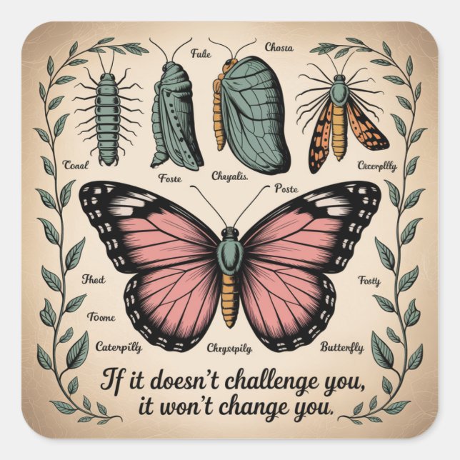 Adesivo Quadrado If It Doesn't Challenge You, It Won't Change You (Frente)