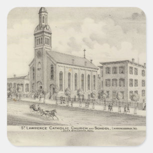 Adesivo Quadrado Igreja Católica e escola de St Lawrence
