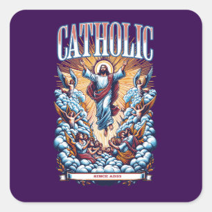 Adesivo Quadrado Igreja Católica Romana desde Cristo de Jesus AD33