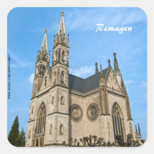 Adesivo Quadrado Igreja de Apollinaris em Remagen, Alemanha