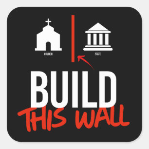 Adesivo Quadrado Igreja Separada e Estado