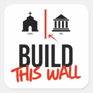 Adesivo Quadrado Igreja Separada e Estado