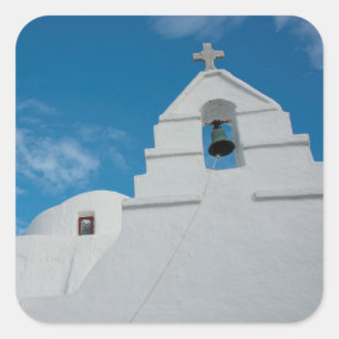 Adesivo Quadrado Igreja típica caiada de branco