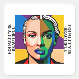 Adesivo Quadrado Igualdade é Bonita