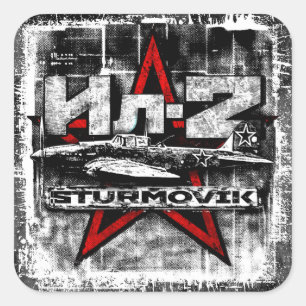 Adesivo Quadrado Il-2 Aeronaves de ataque terrestre soviéticas