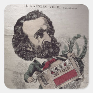 Adesivo Quadrado Il Maestro', caricatura do italiano