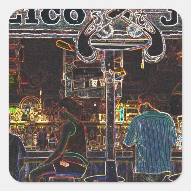 Adesivo Quadrado Ilha Calico Jacks Grand Cayman (Frente)