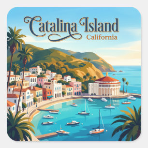 Adesivo Quadrado Ilha Catalina EUA