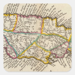 Adesivo Quadrado Ilha de Jamaica