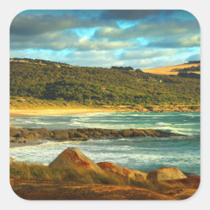 Adesivo Quadrado Ilha do Flinders da praia de Emita, Tasmânia