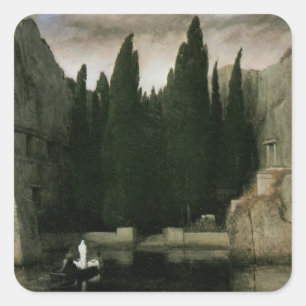 Adesivo Quadrado Ilha dos Mortos de Arnold Böcklin, Arte Simbolismo