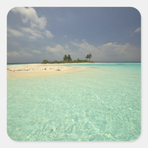 Adesivo Quadrado Ilha Mathidhoo, desabitada, Huvadhoo do Norte