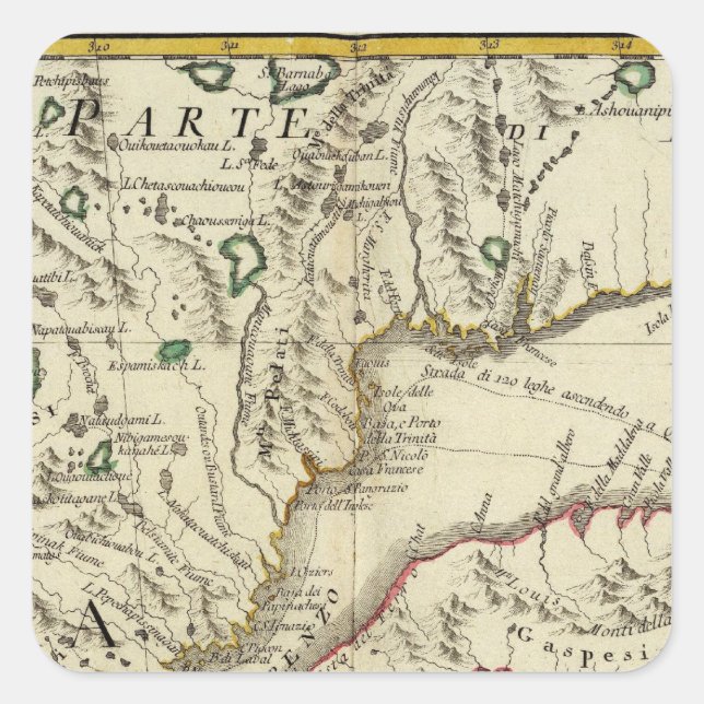 Adesivo Quadrado Ilha Prince Edward, New Brunswick (Frente)