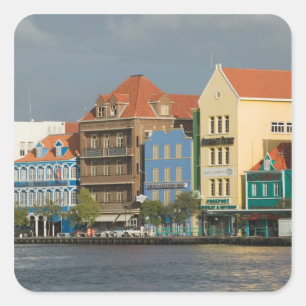 Adesivo Quadrado Ilhas ABC, CURACAO, Willemstad: Frente Marítima 2