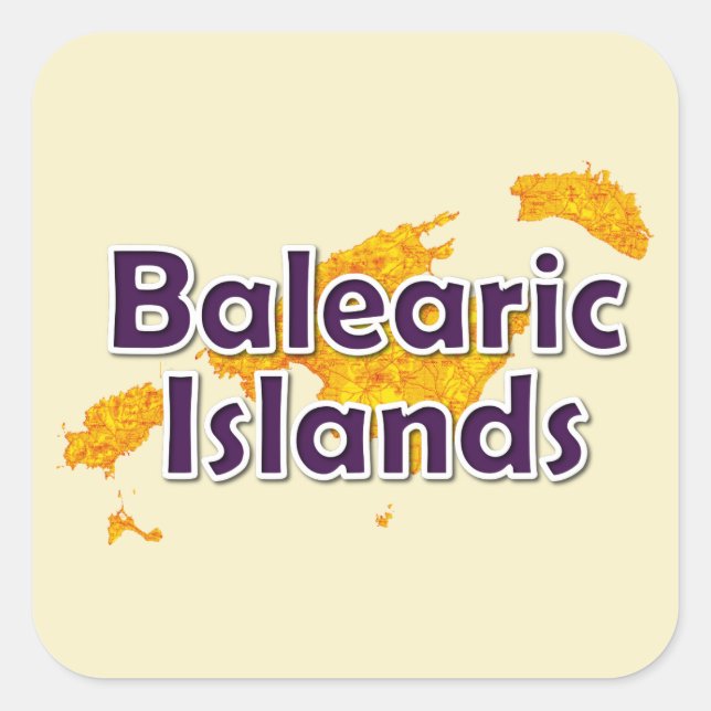 Adesivo Quadrado Ilhas Baleares (Frente)