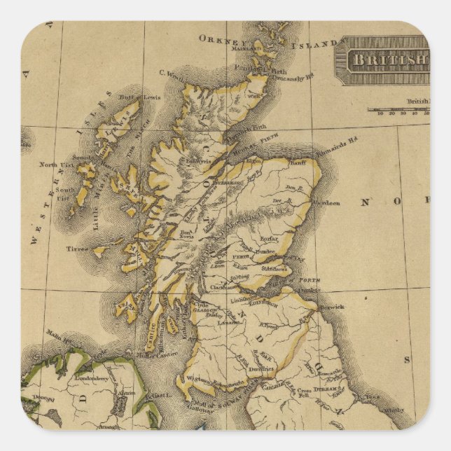 Adesivo Quadrado Ilhas Britânicas 2 (Frente)