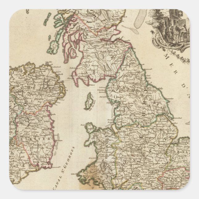 Adesivo Quadrado Ilhas Britânicas 9 (Frente)