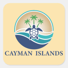 Adesivo Quadrado Ilhas Cayman Caribe