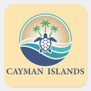 Adesivo Quadrado Ilhas Cayman Caribe