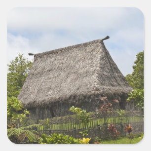 Adesivo Quadrado Ilhas Fiji, Viti Levu. Cultura Polinésia