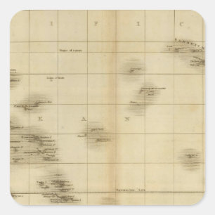 Adesivo Quadrado Ilhas no Oceano Pacífico