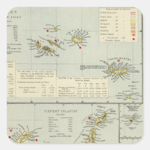 Adesivo Quadrado Ilhas, Oceano Atlântico