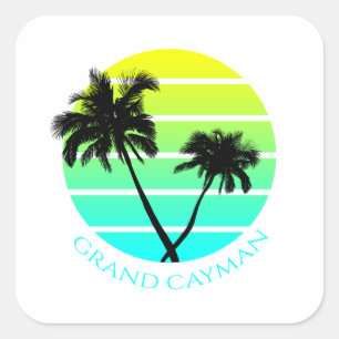 Adesivo Quadrado Ilhas Retro Grand Cayman