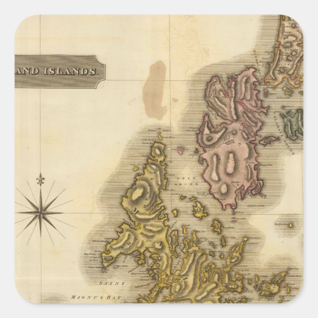 Adesivo Quadrado Ilhas Shetland (Frente)