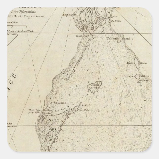 Adesivo Quadrado Ilhas Turcas (Frente)