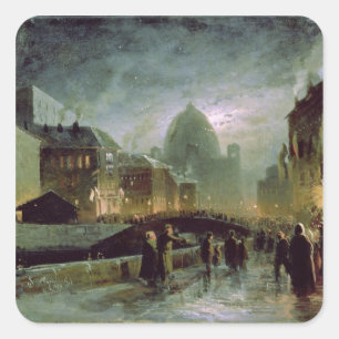 Adesivo Quadrado Iluminações em St Petersburg, 1869