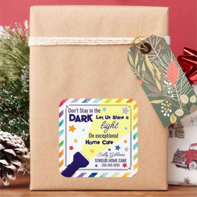 Adesivo Quadrado Iluminar um Cuidado Doméstico Excepcional - Referê (Feriado)