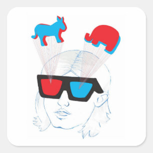 Adesivo Quadrado Ilusão óptica