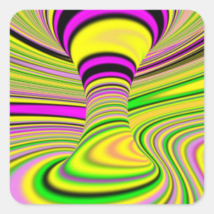 Adesivo Quadrado ilusão óptica colorida