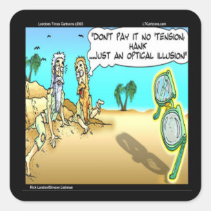 Adesivo Quadrado Ilusão Optometrista Engraçada de Londres em rick