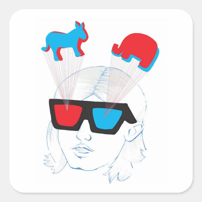 Adesivo Quadrado Ilusões Ópticas (Frente)