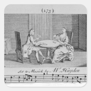 Adesivo Quadrado Ilustração à partitura por Joseph Haydn