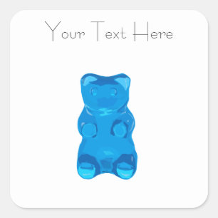 Adesivo Quadrado Ilustração azul de Gummybear